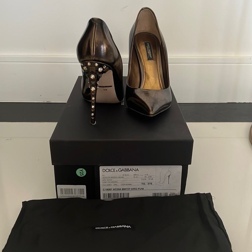Dolce & Gabbana Bronze Studded Pumps